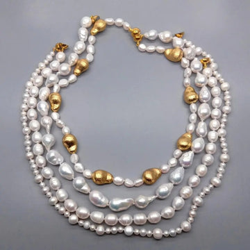 Natural Pearl Sweater Necklaces